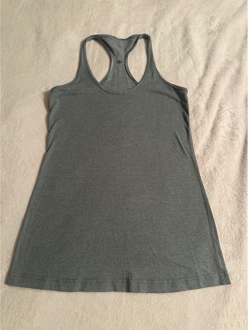 Lululemon Heathered Grey Racerback Workout Tank Top Size 8 Athletic